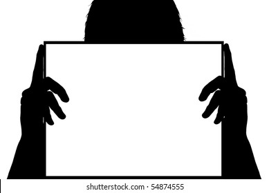 hands holding sign vector