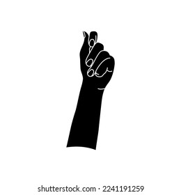 Hands holding silhouette. Vector illustration