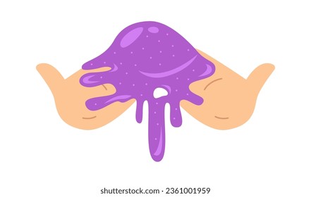 Hands Holding Slime Vector Illustration