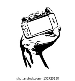 Hands Holding the Smart Phone cartoon vector  illustration