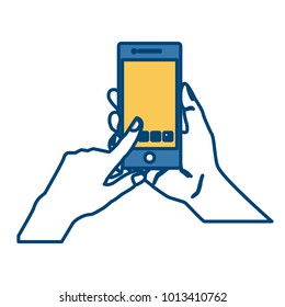Hands holding smartphone