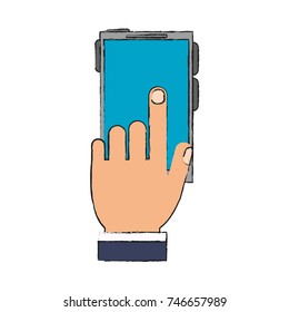 Hands holding smartphone