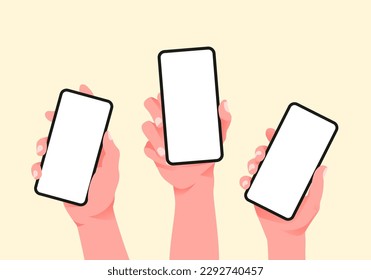 Hands Holding Smartphone Mock Up