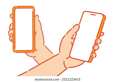 Hands Holding Smartphones in Various Positions