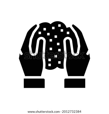 hands holding soil in hands glyph icon vector. hands holding soil in hands sign. isolated contour symbol black illustration