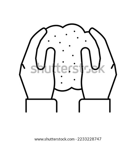 hands holding soil in hands line icon vector. hands holding soil in hands sign. isolated contour symbol black illustration