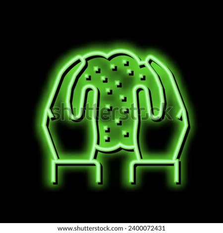 hands holding soil in hands neon light sign vector. hands holding soil in hands illustration