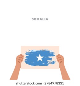 hands holding somalia flag illustration