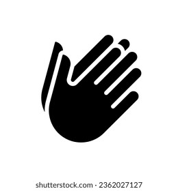 Hands holding something black glyph icon. Showing direction by both palms. Communication. Gesture and position. Silhouette symbol on white space. Solid pictogram. Vector isolated illustration