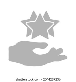 hands holding stars, vector illustration