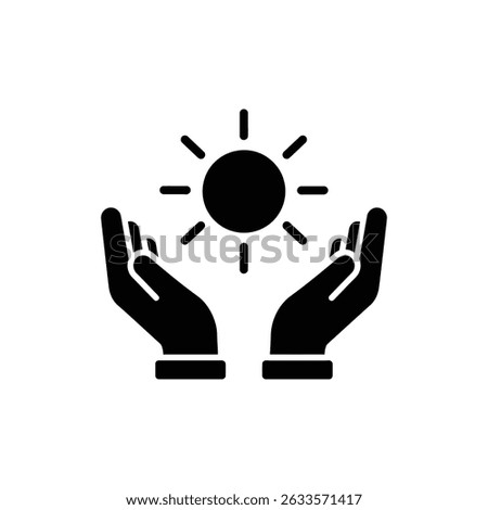 Hands Holding Sun, Symbolizing Hope and Giving Energy