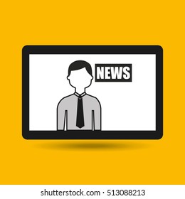 hands holding tablet journalist news vector illustration eps 10