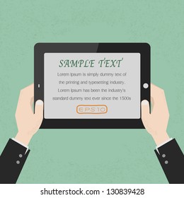 Hands holding a tablet touch , eps10 vector format