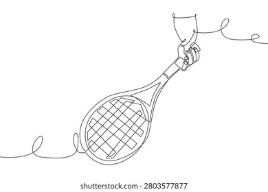 Hands holding tennis racket
