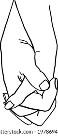 Hands holding together Friendship support People Hand drawn vector illustration
