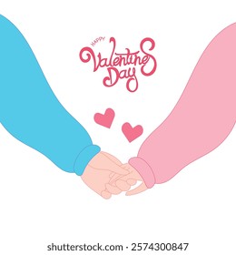 Hands holding together with 'Happy Valentine's Day' text. Perfect for social media Valentine posts.