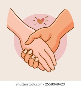 Hands Holding Together Outline Icon | Symbol of Unity, Support, and Friendship | Simple and Minimalist Vector Design for Teamwork, Collaboration, and Community Projects | Editable Icon for Non-Profit