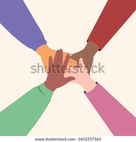 hands holding hands together, Team cooperation, partnership, community, support, trust concept.