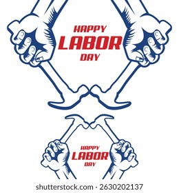 Hands Holding Ferramentas Dia do Trabalho Homenagem