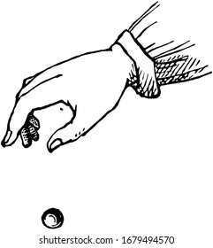 Hands holding two matches in this picture, vintage line drawing or engraving illustration.