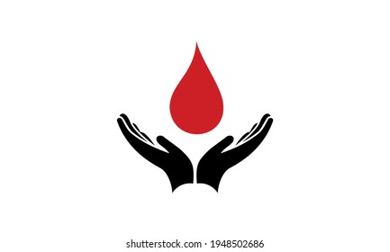 Hands Holds The Blood Drop Icon