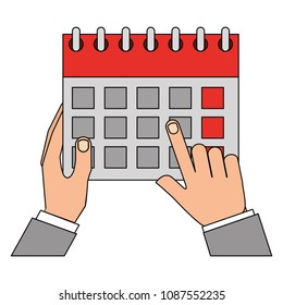 hands holds calendar reminder date