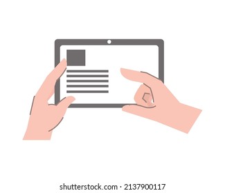 hands holds device icon isolated