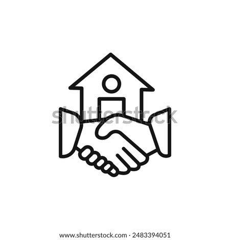 hands home deal icon logo sign vector outline