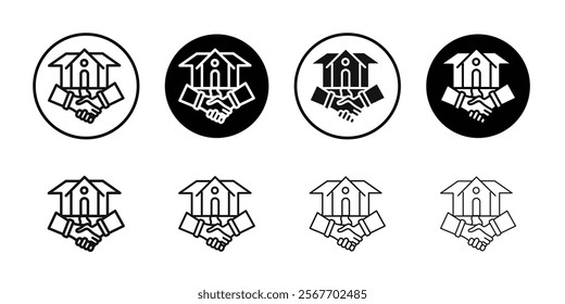 hands home deal icon Symbol mark in filled style