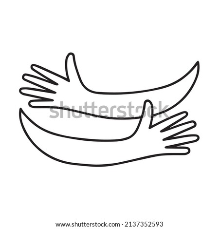 Hands hugged over white vector illustration.  Hug yourself logo. Love yourself vector flat illustration.