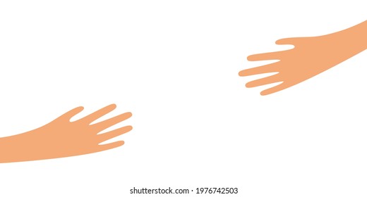 Hands hugged yourself simple illustration