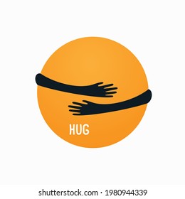 Hands hugged yourself simple illustration
