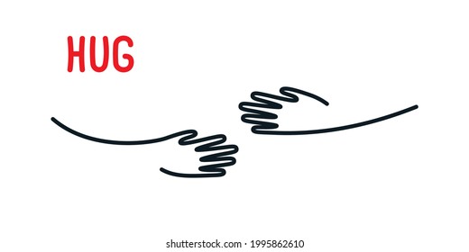 Hands hugged yourself simple illustration