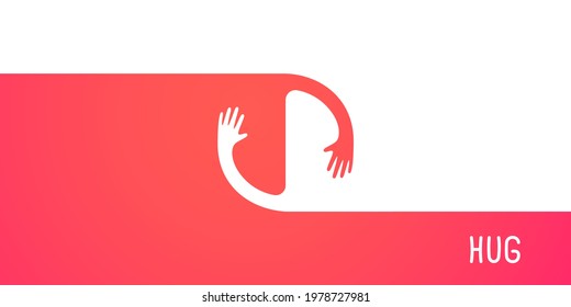 Hands hugs in circle shape illustration