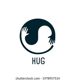 Hands hugs in circle shape illustration