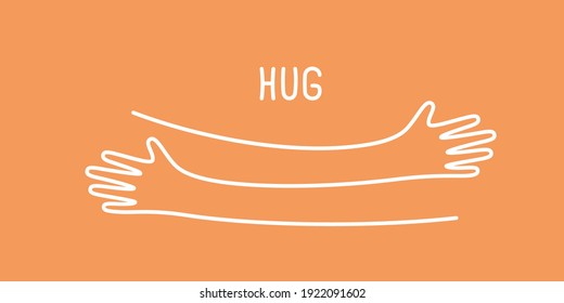 Hands hugs simple vector illustration