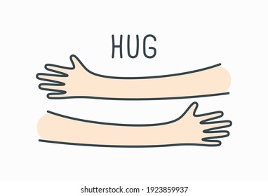 Hands hugs simple vector illustration