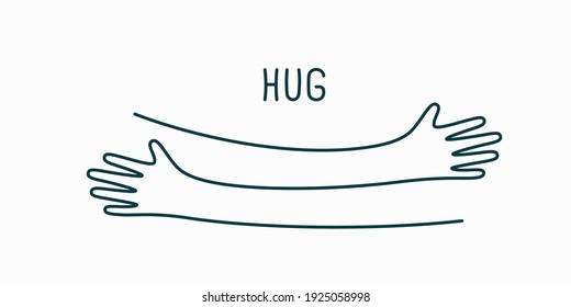 Hands hugs simple vector illustration