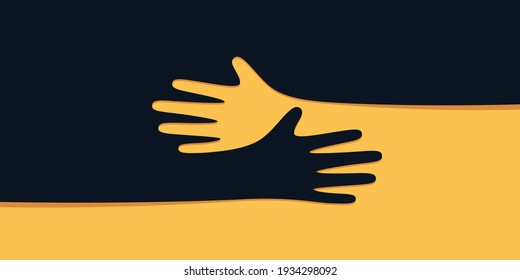 Hands hugs simple vector illustration