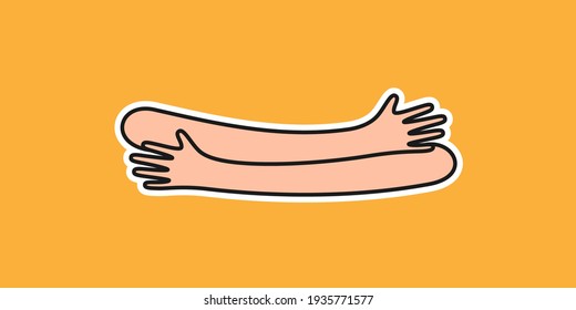 Hands hugs simple vector illustration