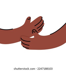 Hands hugs vector illustration in flat style isolated on white background