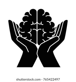 hands human with brain human
