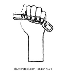 hands human with chain break