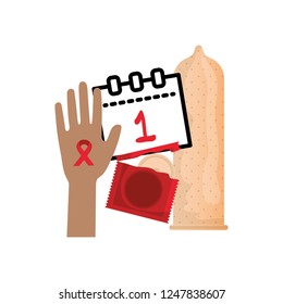hands human with condom protection