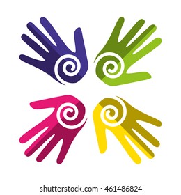 hands human diversity colors icon vector isolated design