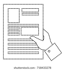 hands human with document paper isolated icon