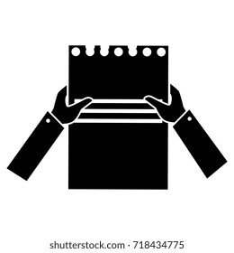 hands human with document paper isolated icon