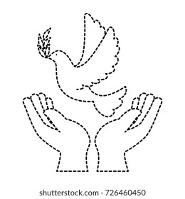 hands human with dove of peace