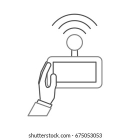 hands human with Drone remote control icon