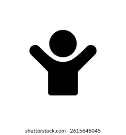 Hands up human icon. Support, participation, and positive expression sign symbol